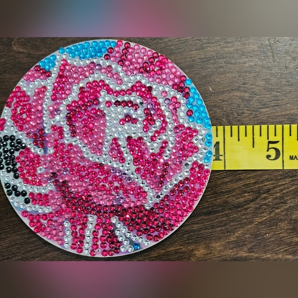 Set of 6 vintage diamond coasters, in bright cheery colors - Picture 5 of 5